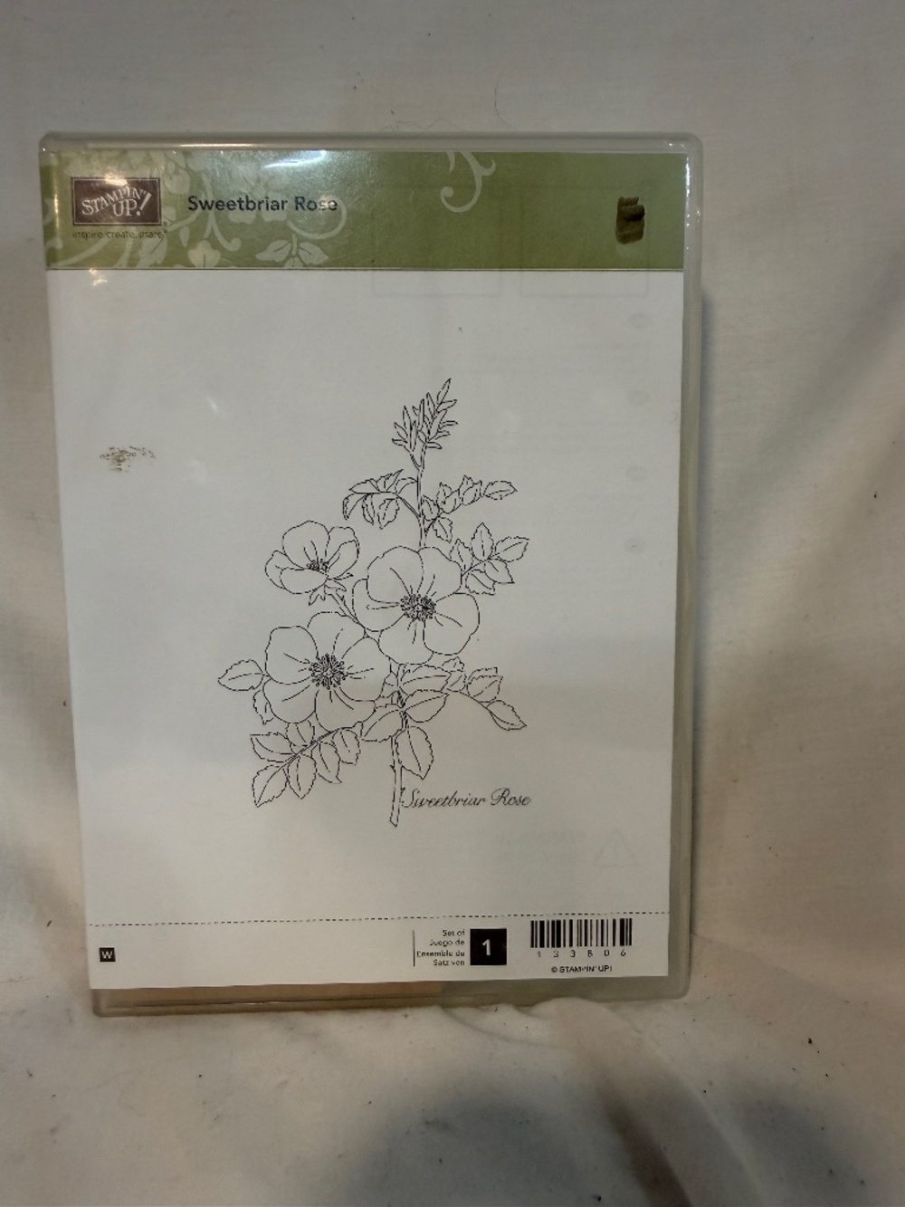 Stampin Up Wood Backed Stamp Sweetbriar Rose Card Making Scrapbooking